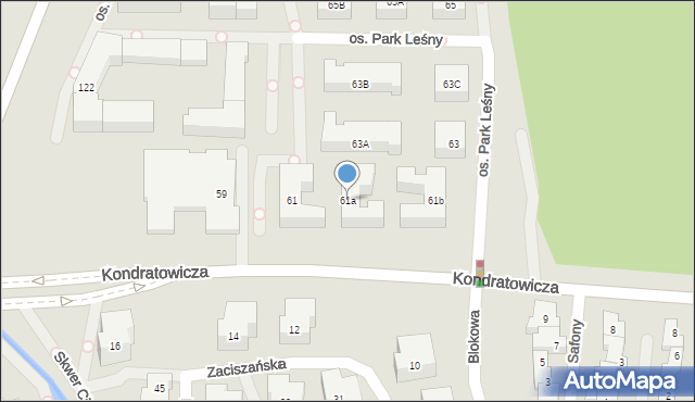 Warszawa, Kondratowicza Ludwika, 61a, mapa Warszawy
