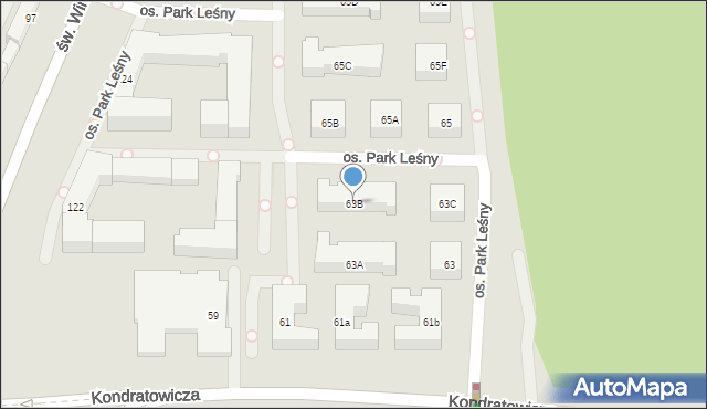 Warszawa, Kondratowicza Ludwika, 63B, mapa Warszawy