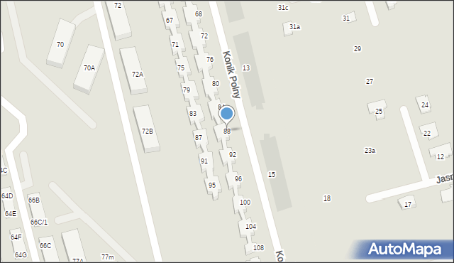 Warszawa, Konik Polny, 88, mapa Warszawy