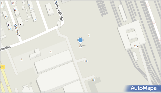 Warszawa, Kotsisa Aleksandra, 8a, mapa Warszawy