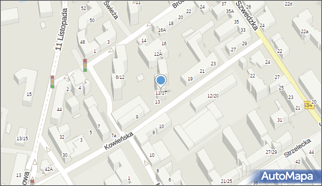 Warszawa, Kowieńska, 11/17, mapa Warszawy