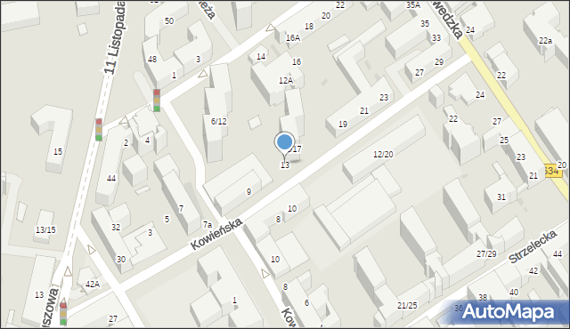 Warszawa, Kowieńska, 13, mapa Warszawy