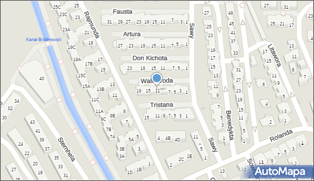 Warszawa, Konrada Wallenroda, 11, mapa Warszawy