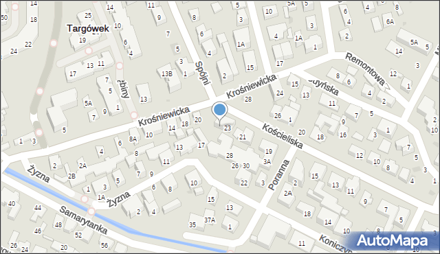 Warszawa, Kościeliska, 25, mapa Warszawy