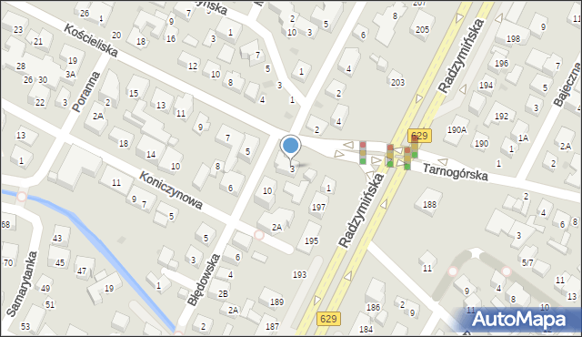 Warszawa, Kościeliska, 3, mapa Warszawy