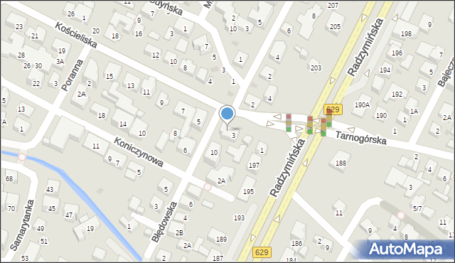 Warszawa, Kościeliska, 3A, mapa Warszawy