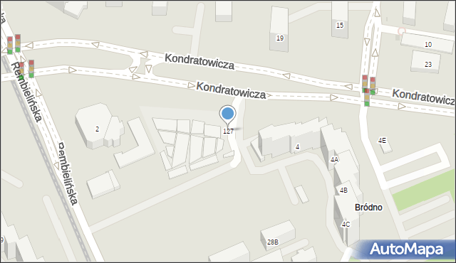 Warszawa, Kondratowicza Ludwika, 127, mapa Warszawy