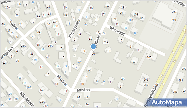 Warszawa, Kolejarska, 16, mapa Warszawy