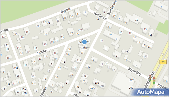 Warszawa, Kolejarska, 23B, mapa Warszawy