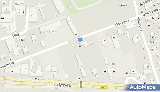 Warszawa, Konarowa, 14, mapa Warszawy