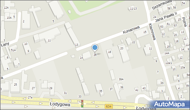 Warszawa, Konarowa, 16, mapa Warszawy