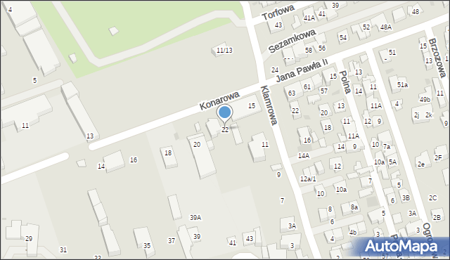 Warszawa, Konarowa, 22, mapa Warszawy