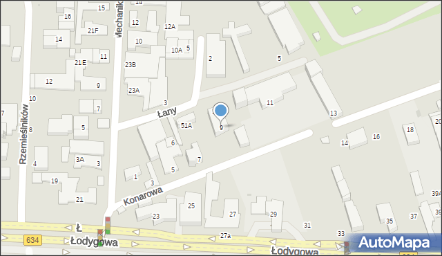 Warszawa, Konarowa, 9, mapa Warszawy