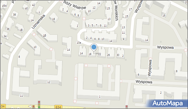 Warszawa, Korsarska, 20, mapa Warszawy