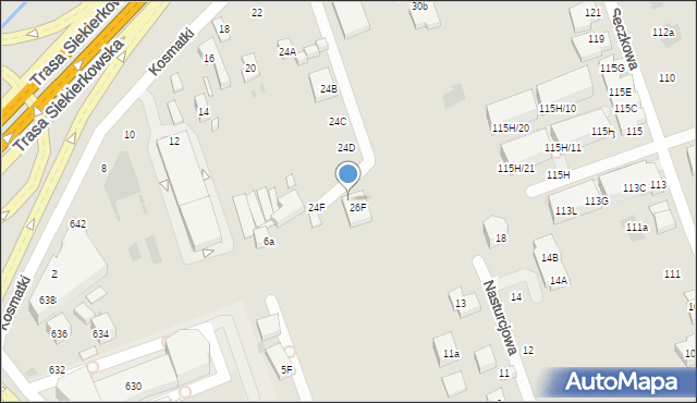 Warszawa, Kosmatki, 6, mapa Warszawy