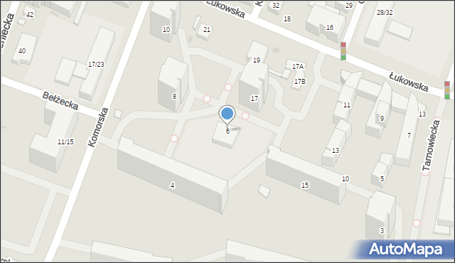 Warszawa, Komorska, 6, mapa Warszawy