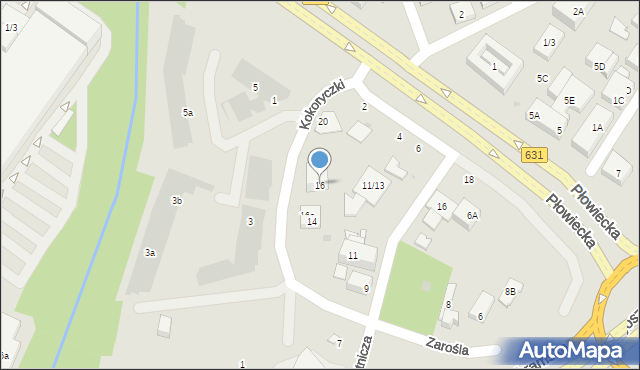 Warszawa, Kokoryczki, 16, mapa Warszawy