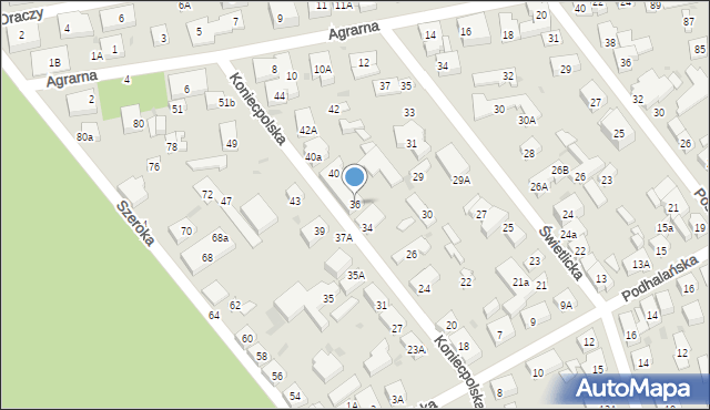 Warszawa, Koniecpolska, 36, mapa Warszawy