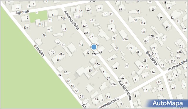 Warszawa, Koniecpolska, 37A, mapa Warszawy