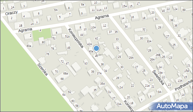 Warszawa, Koniecpolska, 40, mapa Warszawy