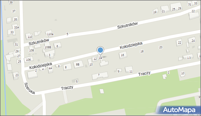 Warszawa, Kołodziejska, 14, mapa Warszawy