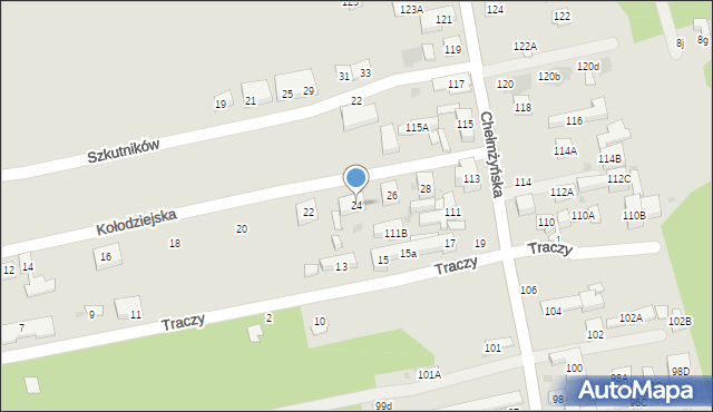Warszawa, Kołodziejska, 24, mapa Warszawy