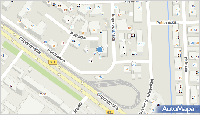 Warszawa, Koprzywiańska, 1, mapa Warszawy