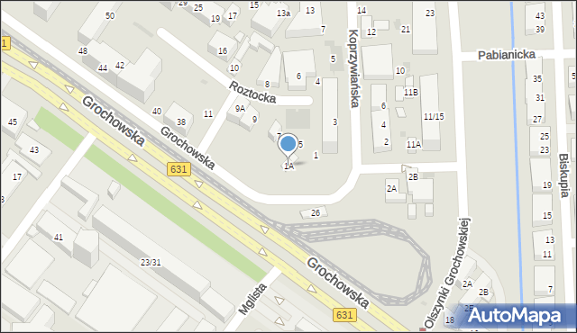 Warszawa, Koprzywiańska, 1B, mapa Warszawy