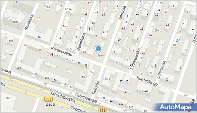 Warszawa, Kordeckiego Augustyna, ks., 44, mapa Warszawy
