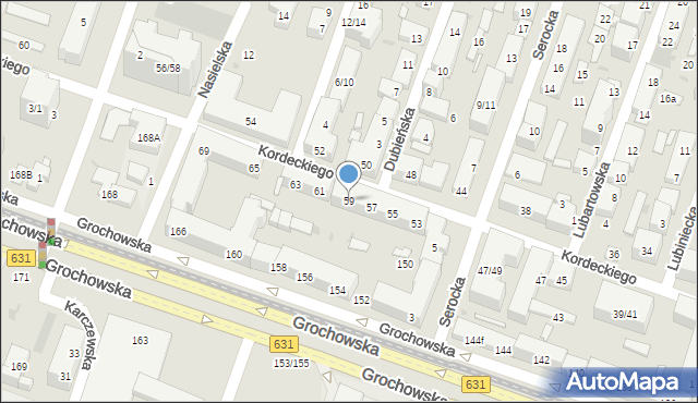 Warszawa, Kordeckiego Augustyna, ks., 59, mapa Warszawy