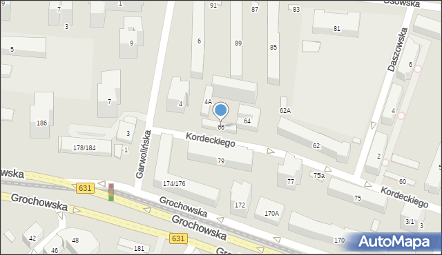 Warszawa, Kordeckiego Augustyna, ks., 66, mapa Warszawy