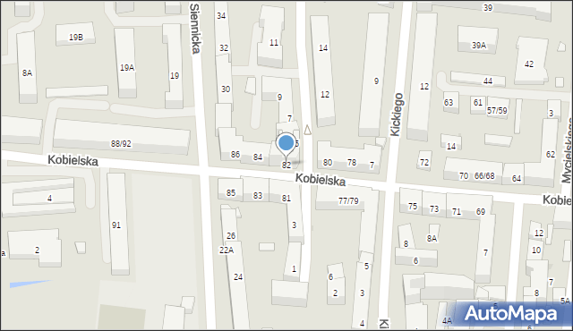 Warszawa, Kobielska, 82, mapa Warszawy