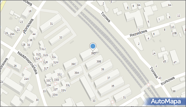 Warszawa, Korkowa, 39D, mapa Warszawy