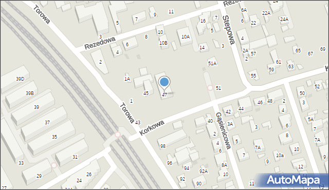 Warszawa, Korkowa, 47, mapa Warszawy