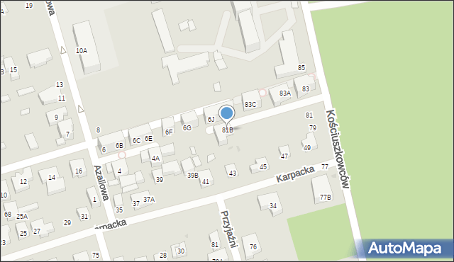 Warszawa, Kościuszkowców, 81B, mapa Warszawy
