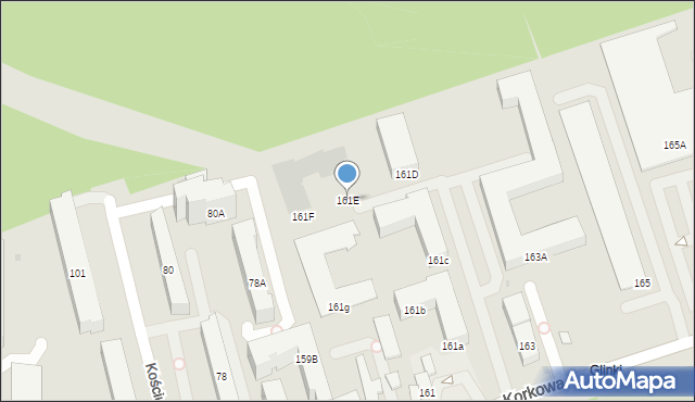 Warszawa, Korkowa, 161E, mapa Warszawy