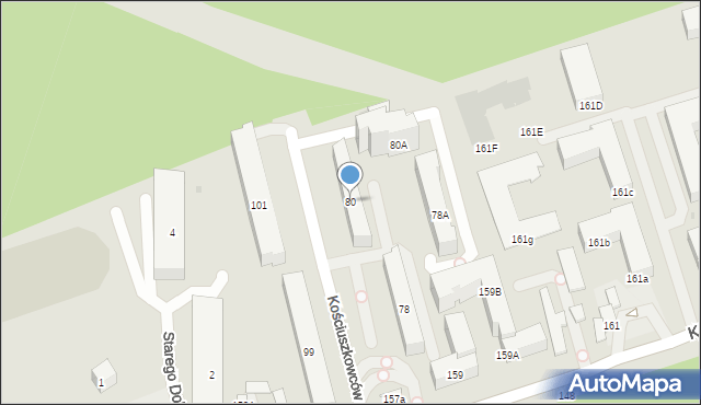 Warszawa, Kościuszkowców, 80, mapa Warszawy