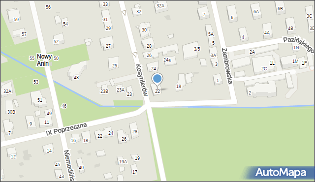 Warszawa, Kosynierów, 22, mapa Warszawy