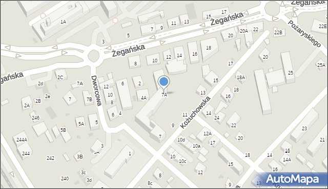 Warszawa, Kożuchowska, 7A, mapa Warszawy