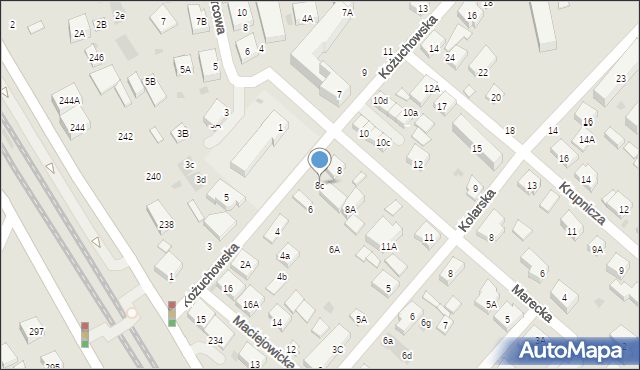 Warszawa, Kożuchowska, 8c, mapa Warszawy