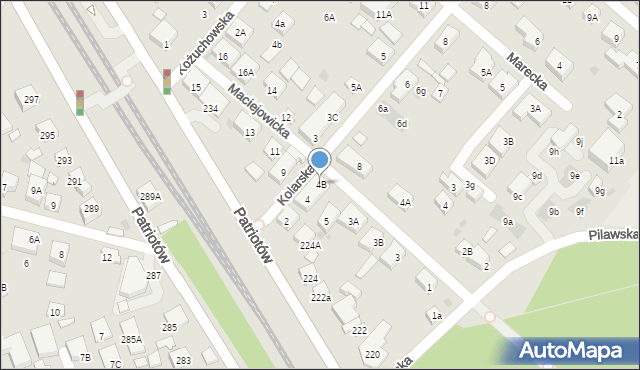 Warszawa, Kolarska, 4B, mapa Warszawy