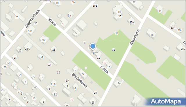 Warszawa, Kocia, 9, mapa Warszawy