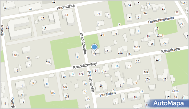 Warszawa, Kosodrzewiny, 13, mapa Warszawy