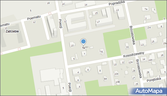Warszawa, Kosodrzewiny, 5a, mapa Warszawy