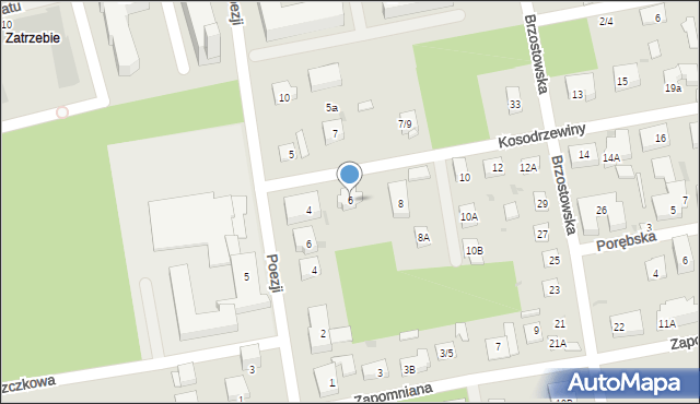 Warszawa, Kosodrzewiny, 6, mapa Warszawy