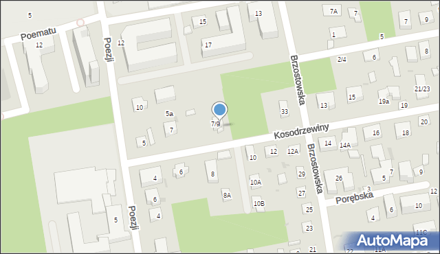 Warszawa, Kosodrzewiny, 9, mapa Warszawy