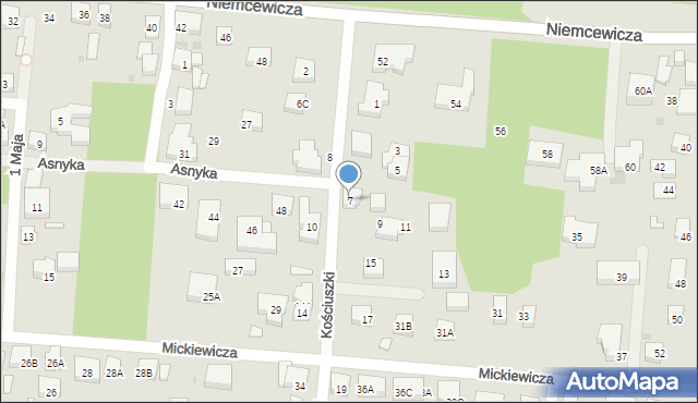 Warszawa, Kościuszki Tadeusza, gen., 7, mapa Warszawy