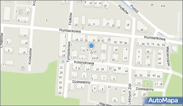 Warszawa, Kolendrowa, 11, mapa Warszawy