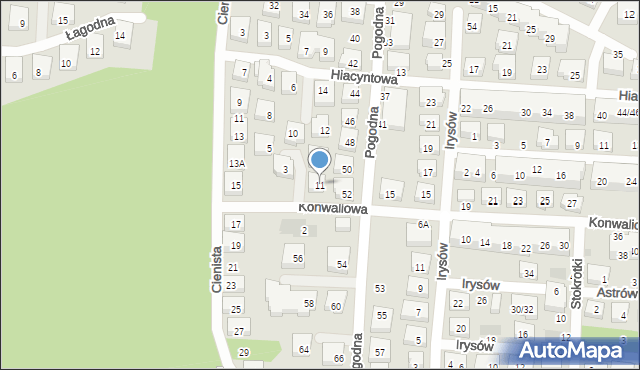 Warszawa, Konwaliowa, 11, mapa Warszawy