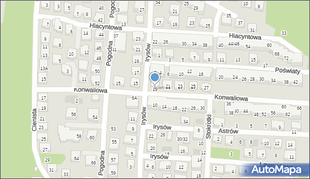 Warszawa, Konwaliowa, 19, mapa Warszawy